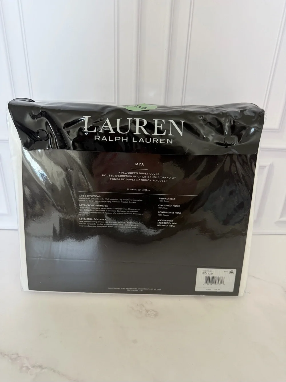 Lauren Ralph Lauren MYA White Full/Queen Duvet Cover 100% Cotton 92x96 New